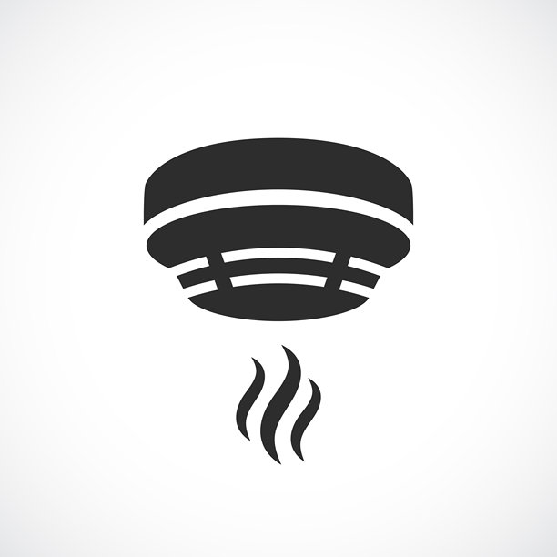 烟雾探测器图标，消防安全系统图片下载