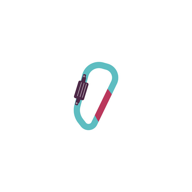 矢量插图显示了一个铝制登山钩的特写图片下载