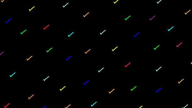 抽象的彩色复选标记形状在黑色的背景。图片下载