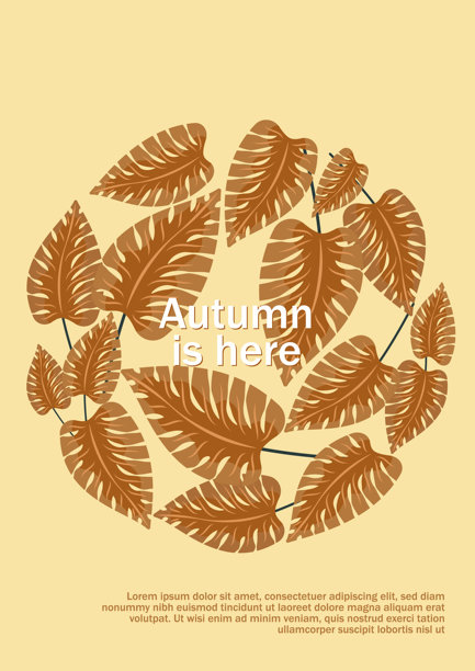 秋天的插图。图案和简单的图片。你好,秋天。背景销售横幅，海报，传单，封面。秋天的卡片图片下载