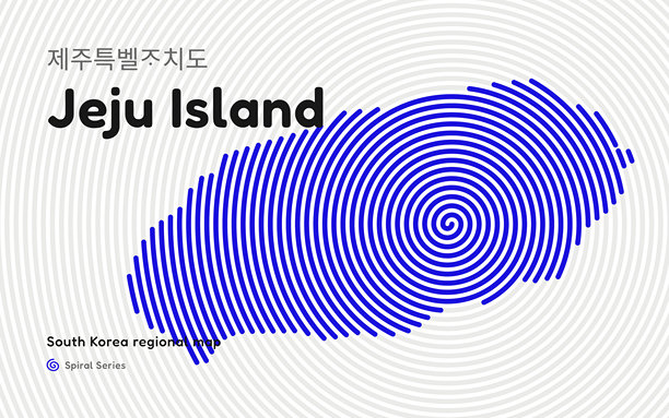 螺旋图案的创意济州岛地图图片下载
