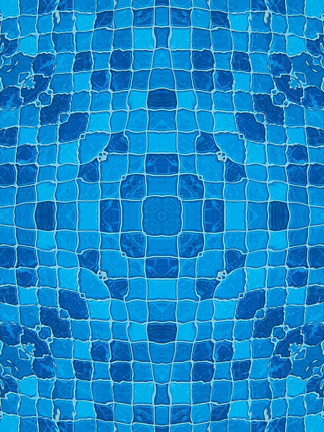 万花筒蓝色水池背景。图片下载