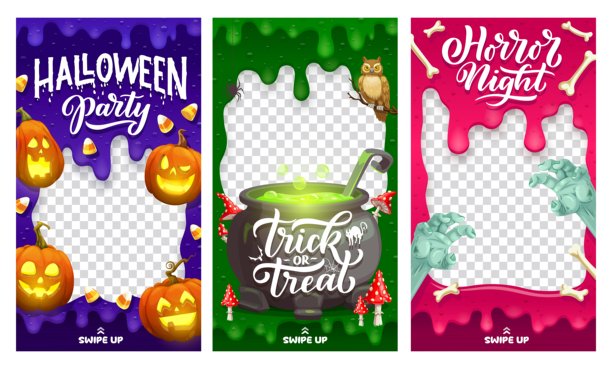 万圣节社交媒体会发布带有黏液的框架图片下载