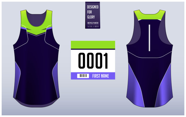 摩托车越野赛或赛车运动衬衫设计模板，长袖运动衫模型为赛车队。摩托车越野运动衫图案。统一的前视图。图片下载