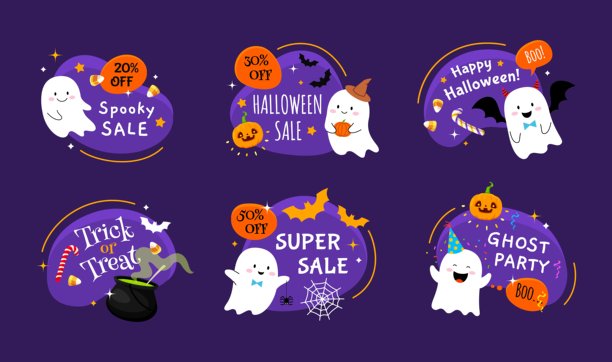 万圣节卡哇伊鬼变形虫团出售框架图片下载