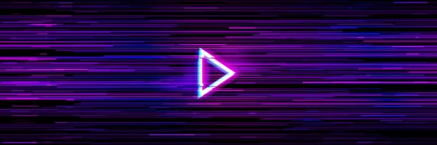 视频游戏故障背景与播放按钮图片下载