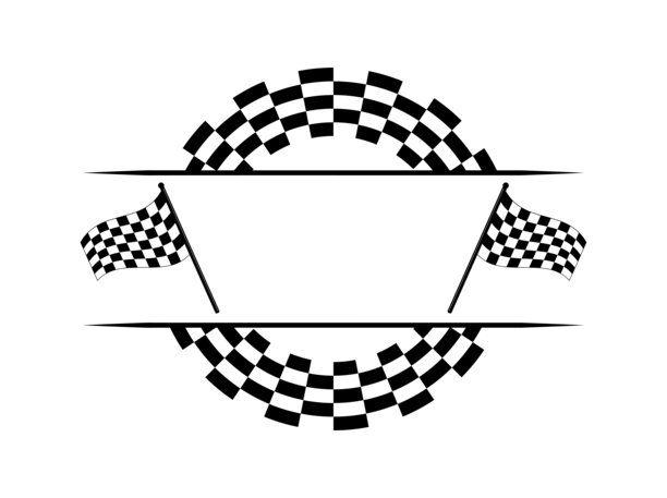 圈棋盘赛跑。方格圆框。种族国旗。赛车运动格子。赛车运动概念。矢量图图片下载