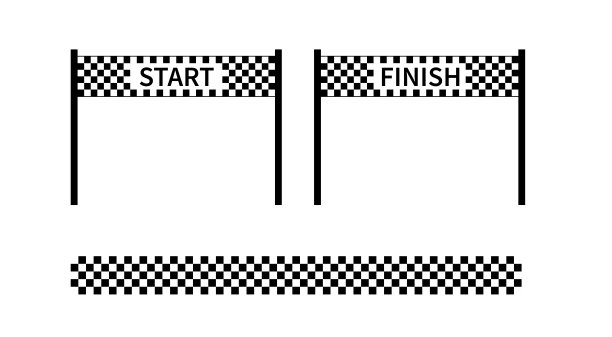开始和结束标志。种族国旗。方格旗。赛车运动图形。矢量图图片下载