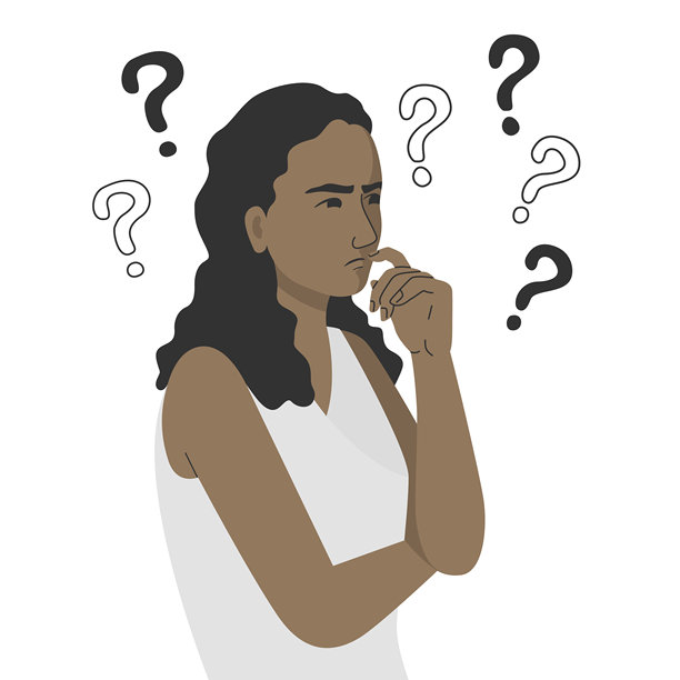 一个有思想的女人看问题需要回答解决难题找到主意。图片下载