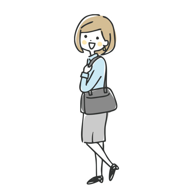 一个女人上下班的插图。图片下载