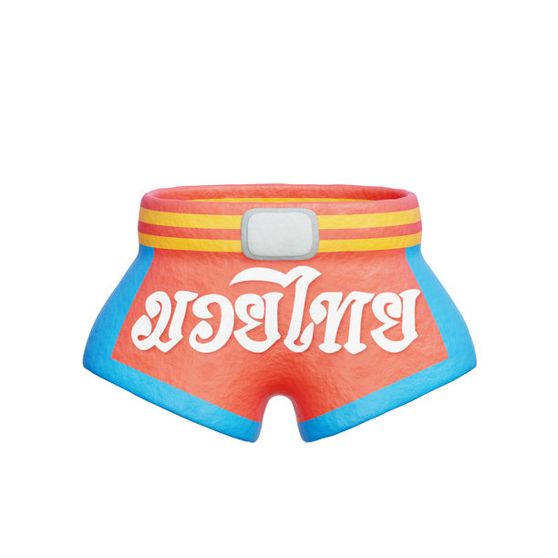 拳击裤，泰国元素，亚洲文化，3D渲染。图片下载