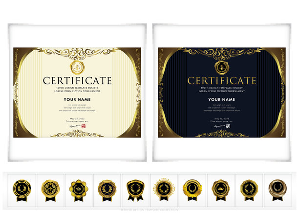 获奖证书模板设计横向定向153图片下载