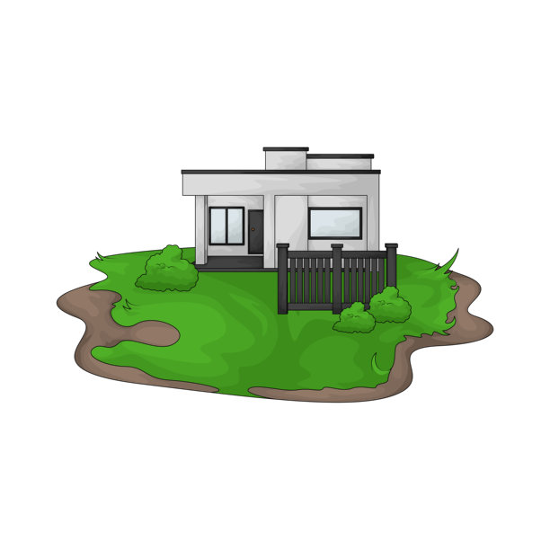 有绿草坪的房子图片下载