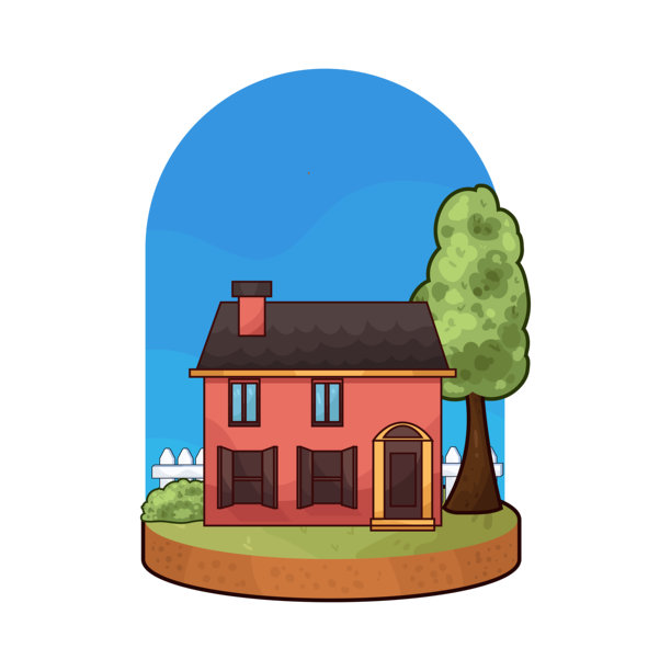 有树的房子图片下载