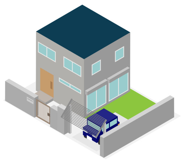 房子的图像，有一个等距翻转车门图片下载