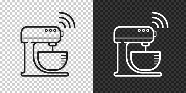 智能立式搅拌机。空白背景上的设计图标图片下载