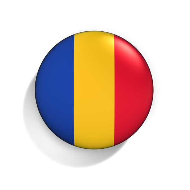 白色背景上的罗马尼亚国旗徽章图片下载