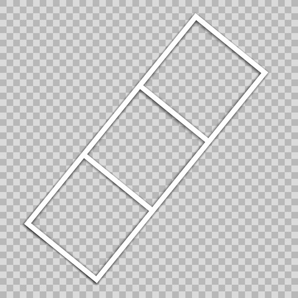 矢量空相框与阴影隔离在透明的背景。模板模型照片设计。图片下载