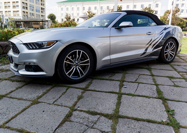 野马停在停车场图片下载