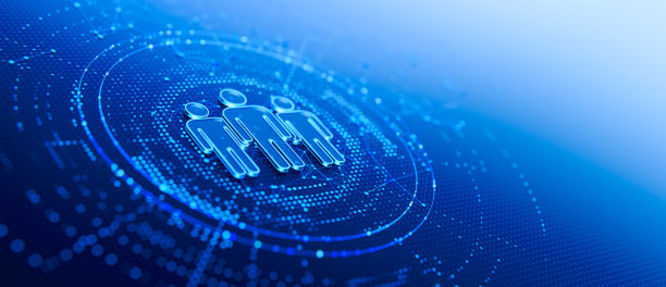 HR人力资源数字图标。招聘、就业、猎头理念图片下载