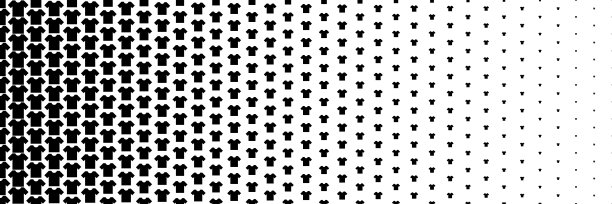 黑色t恤图案和背景的水平半色调设计。图片下载