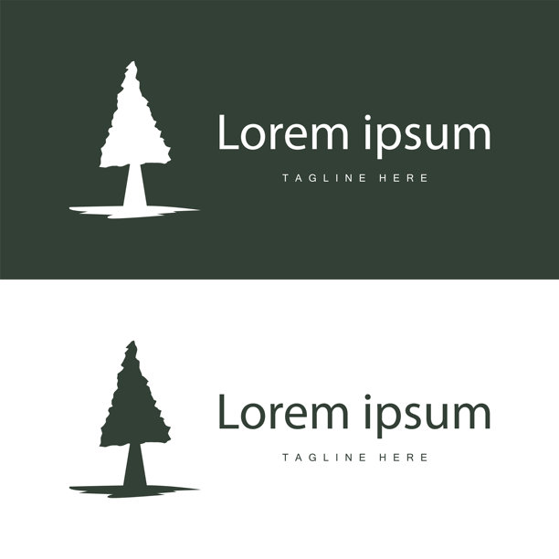 森林标志，丛林冒险简单的设计向量，插图模板图片下载