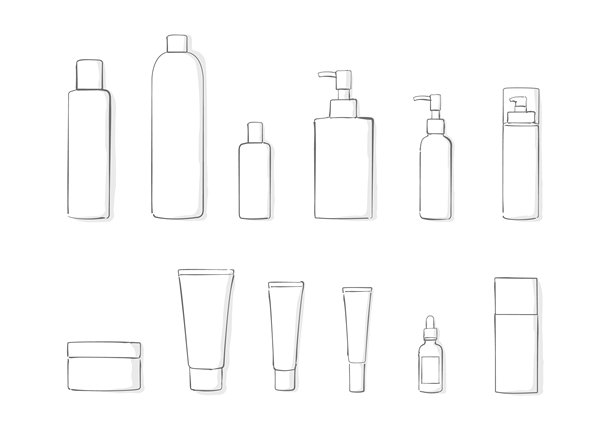 护肤用品手绘插画图片下载