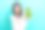 兴奋的少女可爱的女士抱着绿兔子送飞吻的照片，穿着条纹毛衣孤立的蓝色背景图片下载