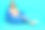 梦幻甜美的女孩穿着粉红色t恤豆袋拥抱书空白空间孤立蓝绿色背景的全身照片图片下载