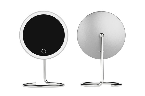 现代彩妆智能数码镜子与背光。3d渲染图片下载