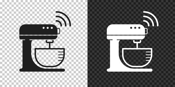智能立式搅拌机。空白背景上的设计图标图片下载
