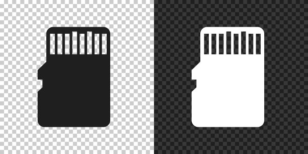 记忆卡- Micros SD。空白背景上的设计图标图片下载