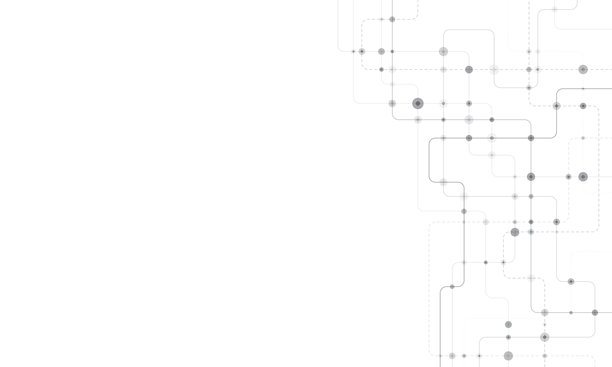 电路连接线和点。网络技术与连接概念。分散的网络节点连接图片下载