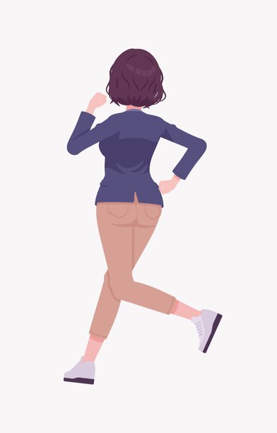 有效的漂亮的商业年轻的办公室时尚女人跑后图片下载