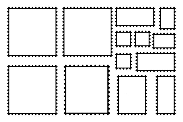 黑色纸框架与雕刻的边缘不同形状的照片在黄色背景。模板，放置你的内容。摄影，记忆，创意，礼品，卡片，装饰，广告图片下载