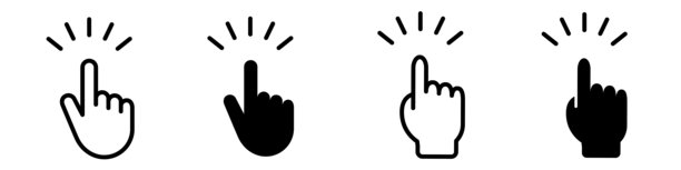 指向一个点，一组手部光标图标图片下载