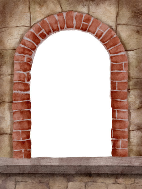 拱形石窗，具有可定制和个性化的空白空间图片下载