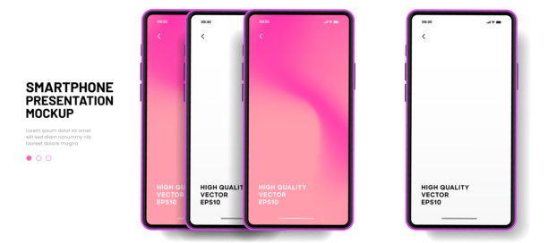 逼真的智能手机模型。手机矢量与孤立的白色背景。设备前视图。带有阴影的3D手机。逼真，高质量的智能手机模型的ui ux演示。图片下载