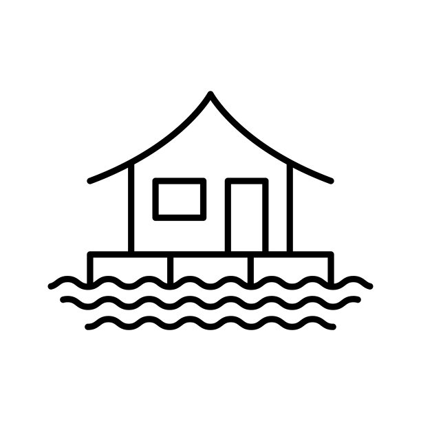 平房图标。的房子。黑色轮廓线轮廓。可编辑的中风。前视图。矢量简单的平面图形说明。白色背景上孤立的物体。隔离。图片下载