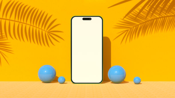 现代极简主义智能手机模型为优雅和高分辨率的演示。3D渲染图片下载