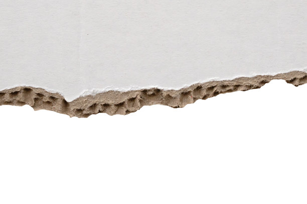 白色撕开的纸撕裂的边缘条孤立在白色的背景图片下载