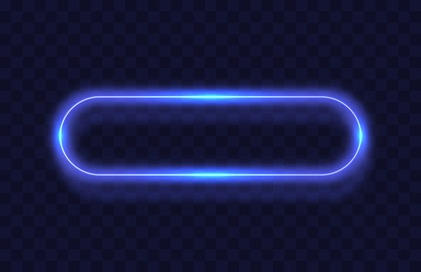 霓虹灯框架，蓝灯，透明背景，线电。矢量图图片下载