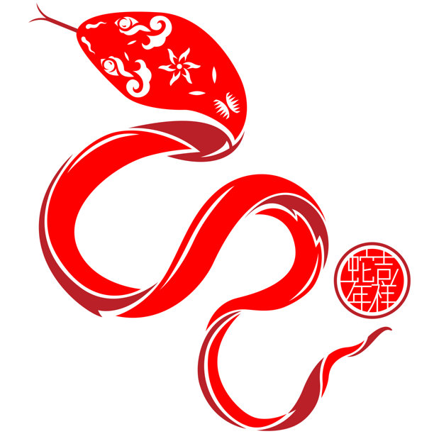 中式蛇插画图片下载