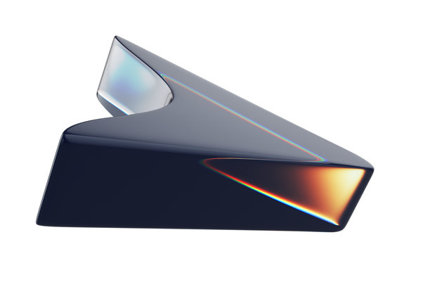 白色背景上的透明玻璃电脑光标特写。3d渲染图。图片下载