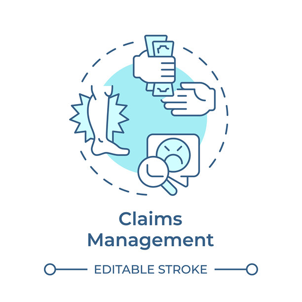 索赔管理软蓝色概念图标图片下载