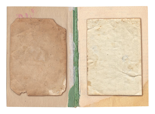 旧书相册的复古背景铺纸纹理与空卡片或照片在它图片下载