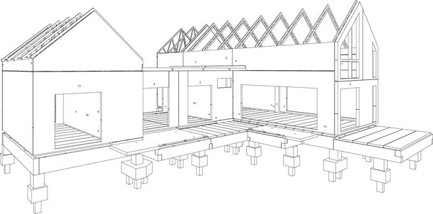 住宅项目的三维插图图片下载