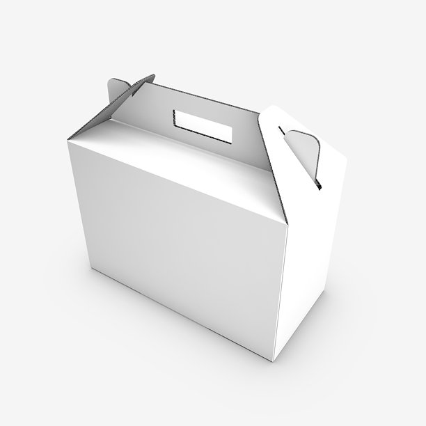 纸盒快餐包装在一个白色的背景，模拟图片下载