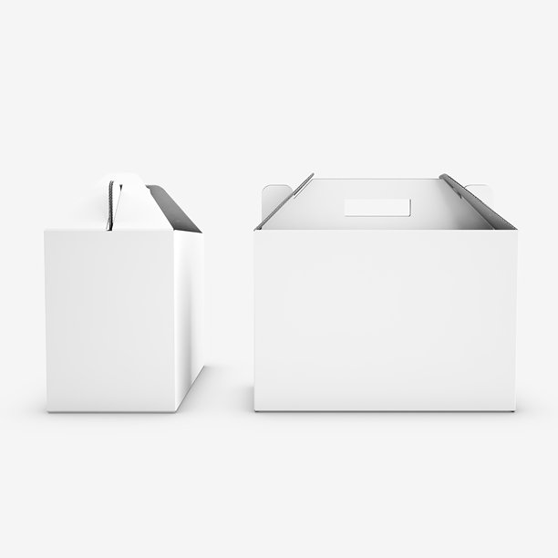 纸盒快餐包装在一个白色的背景，模拟图片下载