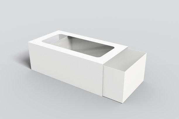 纸盒快餐包装在一个白色的背景，模拟图片下载